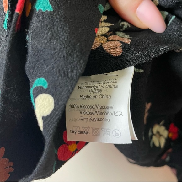 Madewell Wrap Top 3/4 Sleeve in Pressed Flowers Floral Style #K1698 - Picture 5 of 6